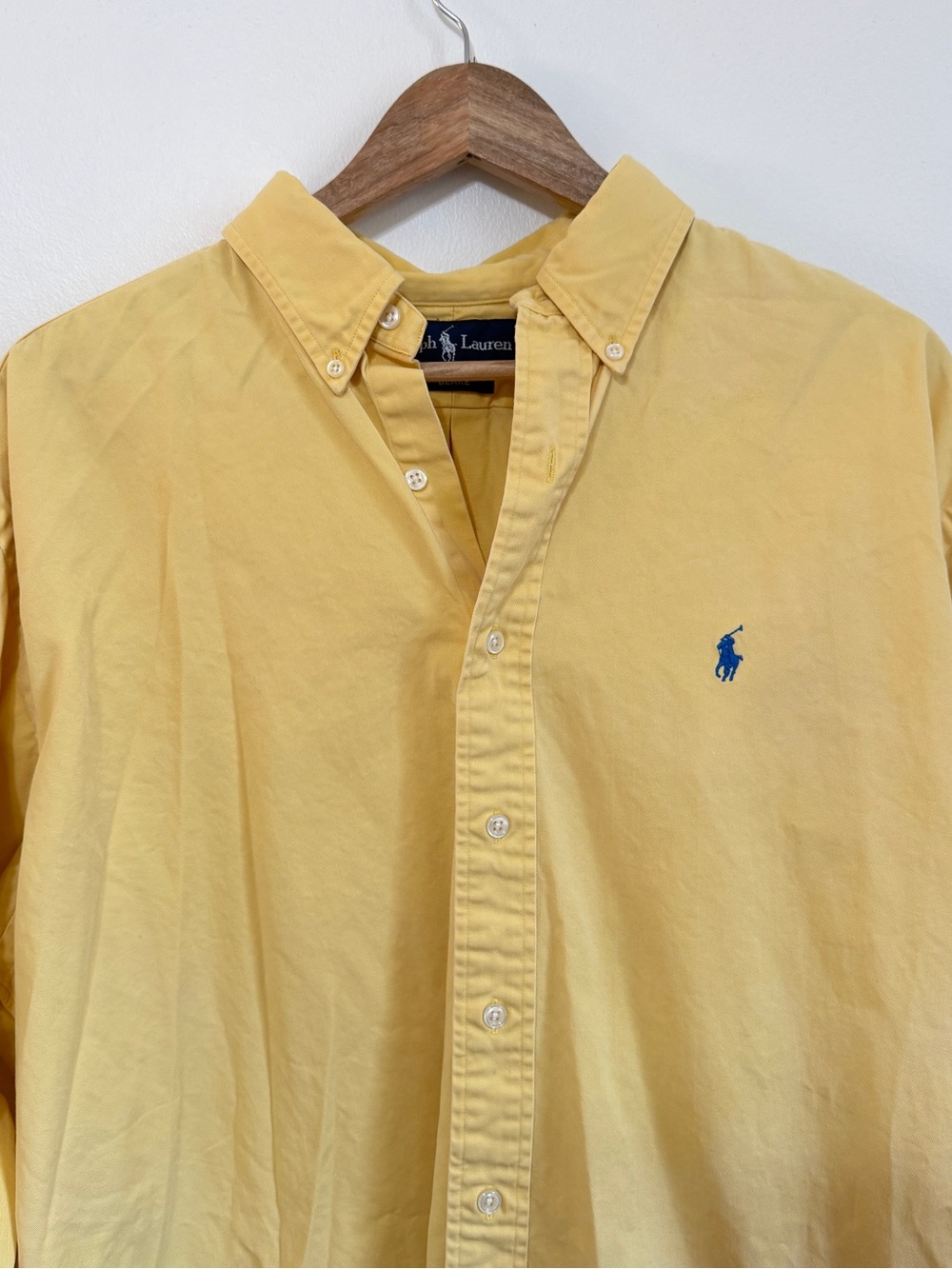Ralph Lauren Oversized Button Up Shirt Yellow Size Large XL Women’s Cotton Fall - Picture 4 of 9